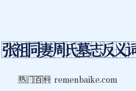 张祖同妻周氏墓志反义词是什么意思的图片
